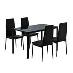 Marble Black Dining Table Set 4 Chairs Sintered Stone