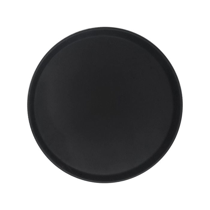 Round Non-Slip Serving Tray - 35.5cm - Black