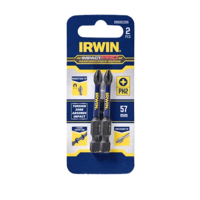 Irwin Impact Pro Performance 57mm PH2 - 2 Pack