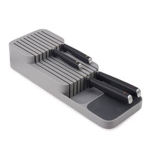 Catzon Knife Organizer for Drawer Holds Up to 18 Knives-Grey