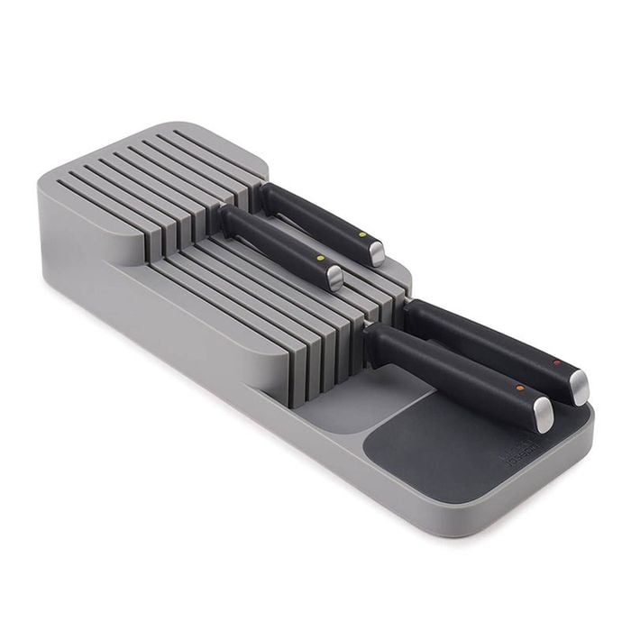 Catzon Knife Organizer for Drawer Holds Up to 18 Knives-Grey