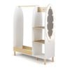 Costway Kid Wardrobe Clothes Rack Lights Mirror Armoire Rod Shelf Hook