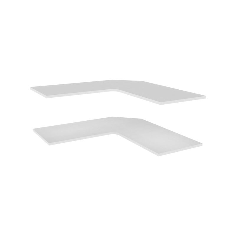 Lugna 900 x 580mm White Adjustable Corner Shelves - 2 Pack - White