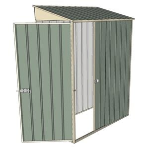 Build-a-Shed 1.5 x 0.8 x 2m Single Sliding Door Skillion Shed with Single Hinged Side Door - Green
