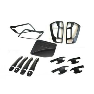 Matte Black Headlight, Taillight & Door Handle Cover Set For Nissan Navara Np300 2014-2019