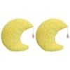 2PK LVD Polyester Cushion Cushy Snuggle Crescent Soft Moon 45cm - Yellow