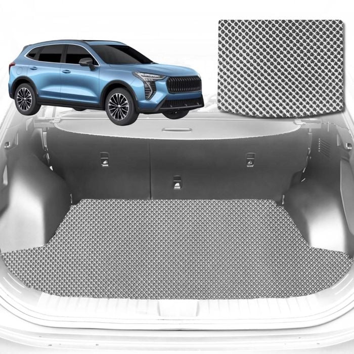 6D Diamond Car Boot Mat for GWM Haval Jolion 2020-Current-Cargo Mat-Grey-Outback GT