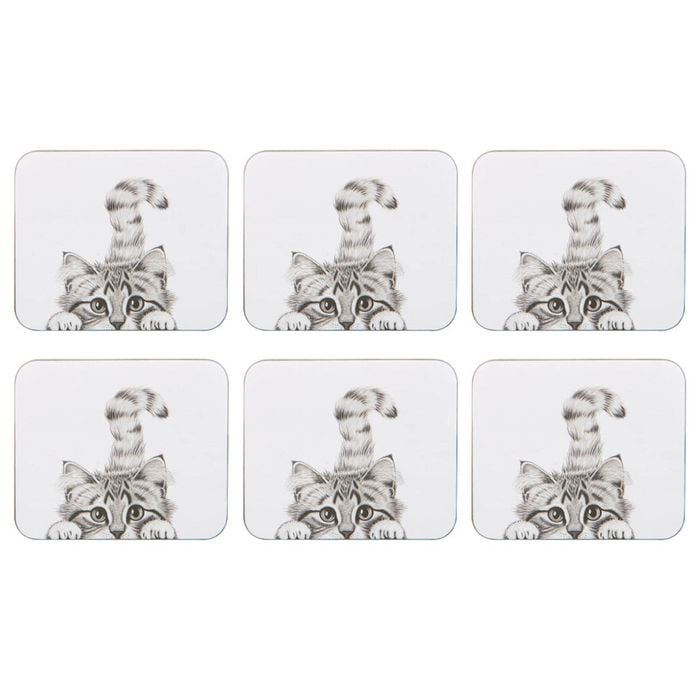 Ashdene Chester The Cat Set Of 6 Coasters