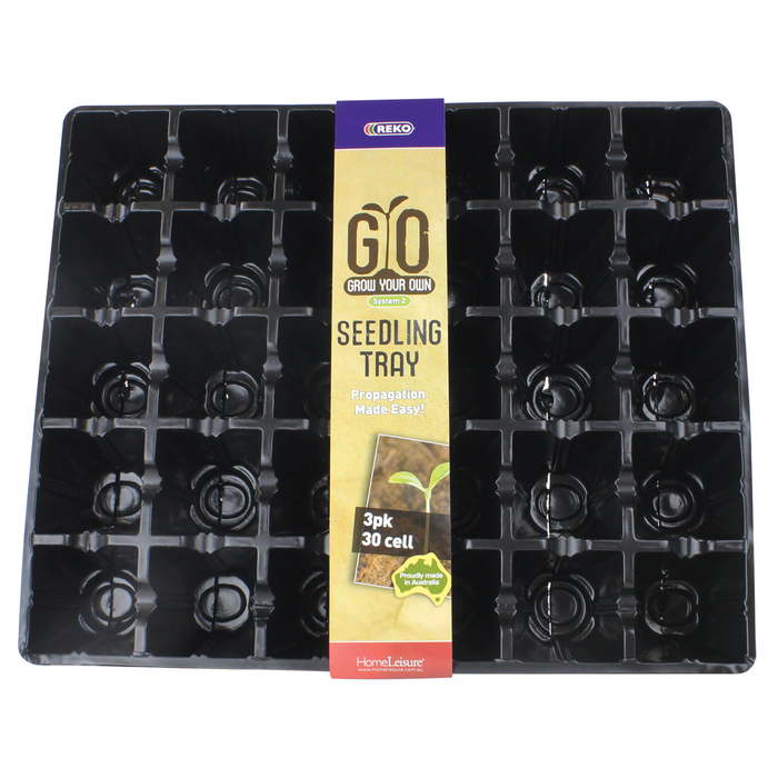 REKO 30-Cell Black Grow Your Own Seedling Tray - 3 Pack