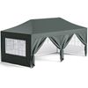 Advwin 3×6m Pop Up Canopy Tent with 6 Sidewalls, Waterproof Outdoor Gazebo, Gray
