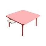 SOGA Pink Portable Floor Table Small Square