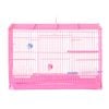 BRIBRION Small Bird Cage with Stand and Feeder Rectangular 47x34x31.5cm pink