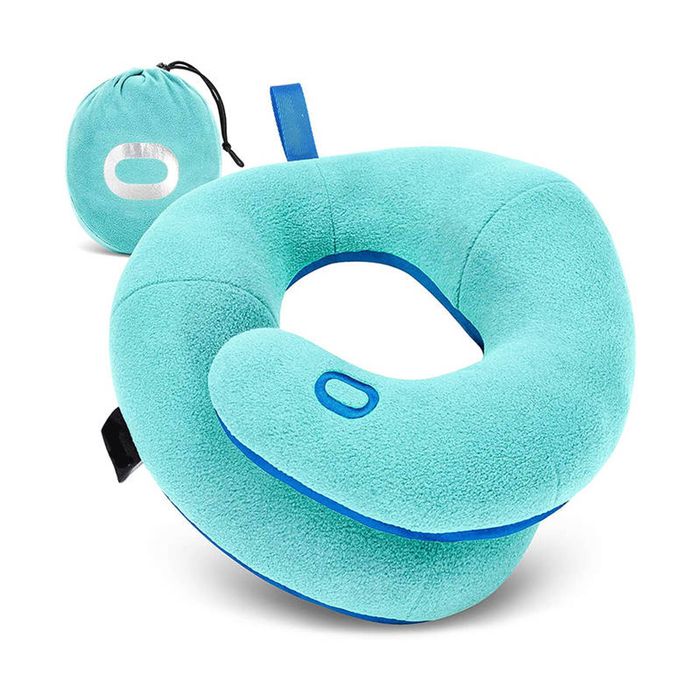 Catzon Neck Pillow for Travel Adjustable Head Chin Neck Support-LightBlue(XL)