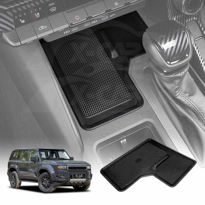 Wireless Charging Mat For Toyota Prado 250 Series 2024-onwards Center Console Non-slip Silicone Protective Pad Interior