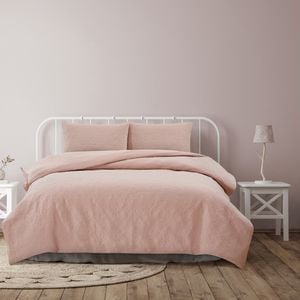 Ardor Boudoir King Bed Quilt Cover Set Lottie Pinsonic Embossed Blush