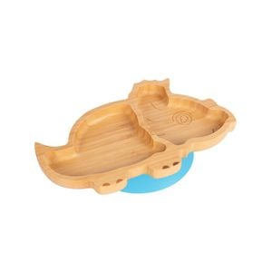 Tiny Dining Children's Bamboo Dinosaur Plate with Suction Cup - Segmented Design - 28cm
