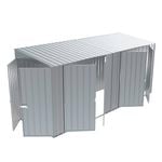 Build-a-Shed 1.5 x 4.5 x 2.0m Zinc Skillion Double Plus Double Hinged Side Doors Shed