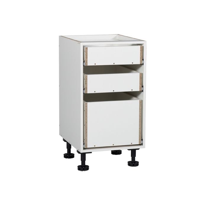 Kaboodle 450mm White 3 Drawer Base Cabinet - 450mm