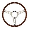 Classic 3 Spoke 2" Dish 15" Wood Rim Steering Wheel 9 Bolt MG Street Rod Custom