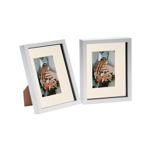 Nicola Spring 8" X 10" White 3d Box Photo Frames - 4" X 6" Mount - Pack Of 2