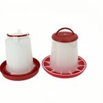 YES4PETS Farm Poultry Bird Chicken Water Drinker 3 L & 3 kg Food Grain Seed Feeder Set