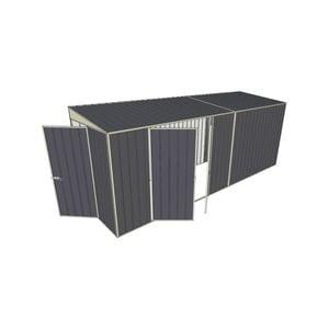 Build-a-Shed 1.5 x 5.2 x 2m Hinged Door Tunnel Shed with Double Hinged Side Door - Grey