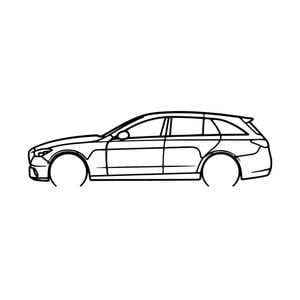 Ignite Laser Mercedes Benz C63 AMG Wagon Silhouette Metal Wall Art Rustic Metal 15.7inch/40cm