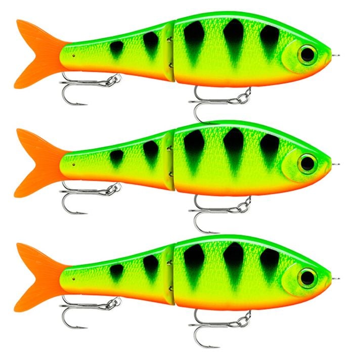 3x Rapala Super Shadow Rap Glide 11cm Jointed Swimbait Lures - Firetiger