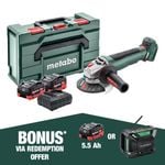 Metabo 18V WPB 18 LT BL 11-125 Quick Angle Grinder Kit