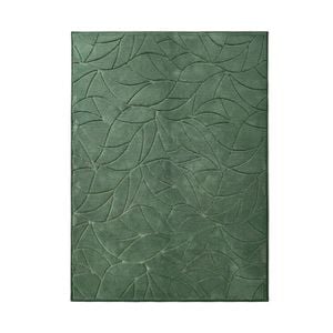 Oikiture Leaf Jacquard Area Rug Floor Carpet 240X340cm Green