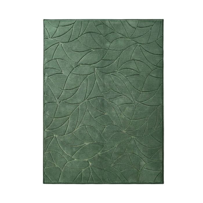 Oikiture Leaf Jacquard Area Rug Floor Carpet 240X340cm Green