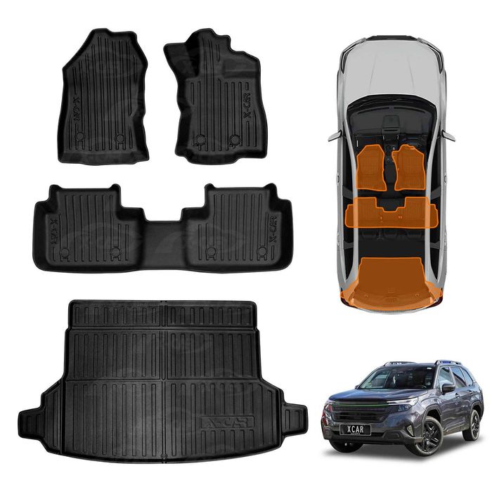 Floor Mats Boot Liner for Subaru Forester 6th 2025-Onwards Without Subwoofer Cargo Car Trunk