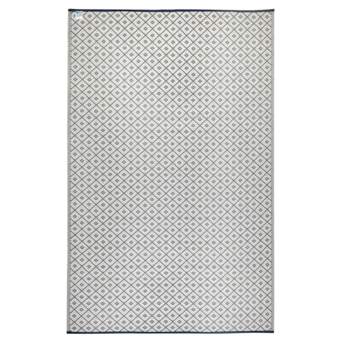 Fab Habitat 180x270cm Grey And White Kimberley Diamond Recycled Plastic Outdoor Rug