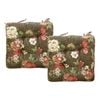 Lylac Homewares Petal Delights Set of 2 Cotton Chair Pads Elsa Brown 40 x 40 cm