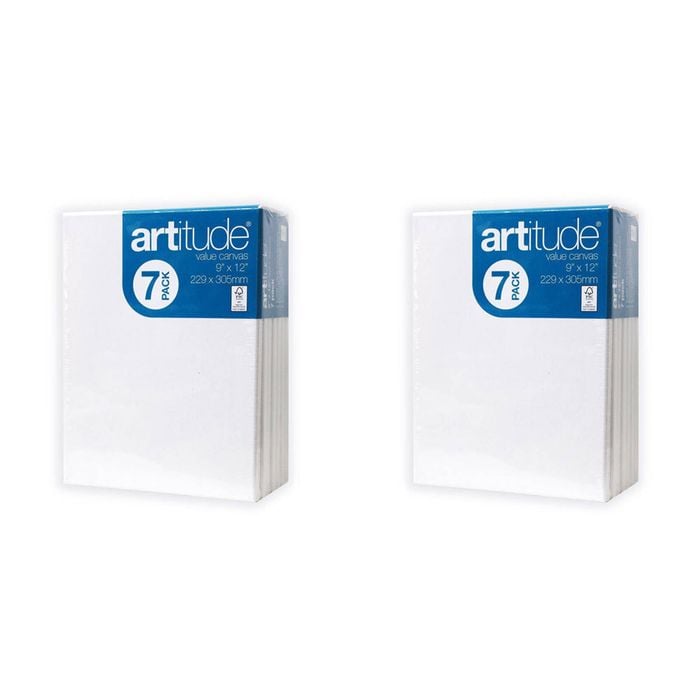 2x 7pc Artitude Stretched Canvas 9x12" Art/craft Accessory Oil/acrylic Painting