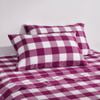 Dreamaker Remy Washed Cotton Yarn Dyed Check Standard Pillowcase Berry Twin Pack