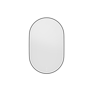Attica Nobu Oval 900 x 600mm Matte Black Metal Framed LED Mirror