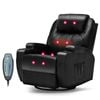 Ufurniture Recliner Chair Electric Heated Massage Chair Lounge Armchair Leather Black