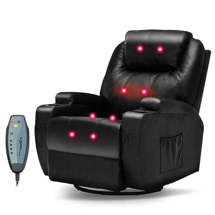 Ufurniture Recliner Chair Electric Heated Massage Chair Lounge Armchair Leather Black