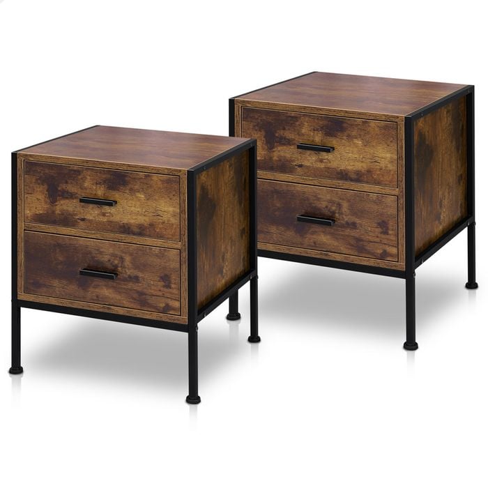 ALFORDSON 2x Bedside Table Oak