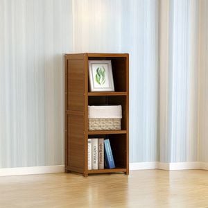 Bamboo Adjustable Shelf Bookcase Display Storage Rack Stand