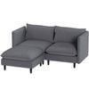 Ufurniture 2 Seater Sofa Corduroy Modular Loveseat Lounge Couch with Adjustable Armrest & Backrest Grey