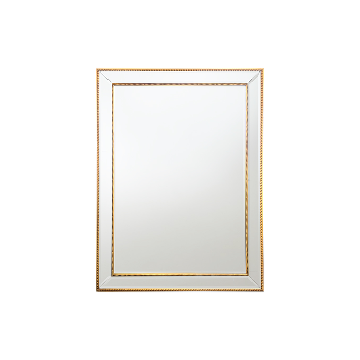 Elegant Collections Small Country Gold Beaded Mirror