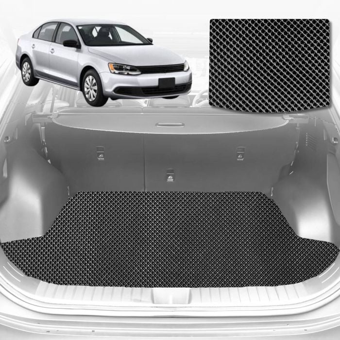6D Diamond Car Boot Mat for VolksWagen Jetta 1B2011-2017-Sedan-Cargo Mat-Black-Outback GT