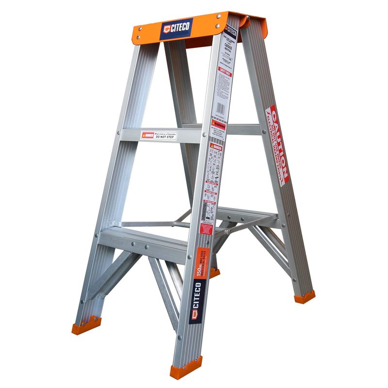 0.9m 150kg Industrial Aluminium Double Sided Step Ladder