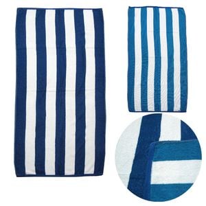 Bloomington 400GSM Set of 2 Reversible Cabana Striped Towels 76 x 152 cm Blue/Aqua