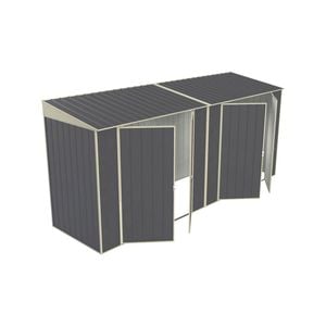 Build-a-Shed 1.2 x 4.5 x 2.0m Skillion Double Hinged Side Door Shed - Grey