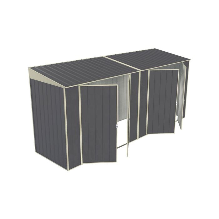 Build-a-Shed 1.2 x 4.5 x 2.0m Skillion Double Hinged Side Door Shed - Grey