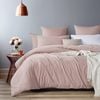 Gioia Casa 100% Cotton Vintage Washed Bed Quilt Cover Set - Pink - Double Size
