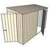 Build-A-Shed 1.2 x 3.0 x 2.0m Tunnel Shed Tunnel Hinged Door with 1 Hinged Side Door - Cream